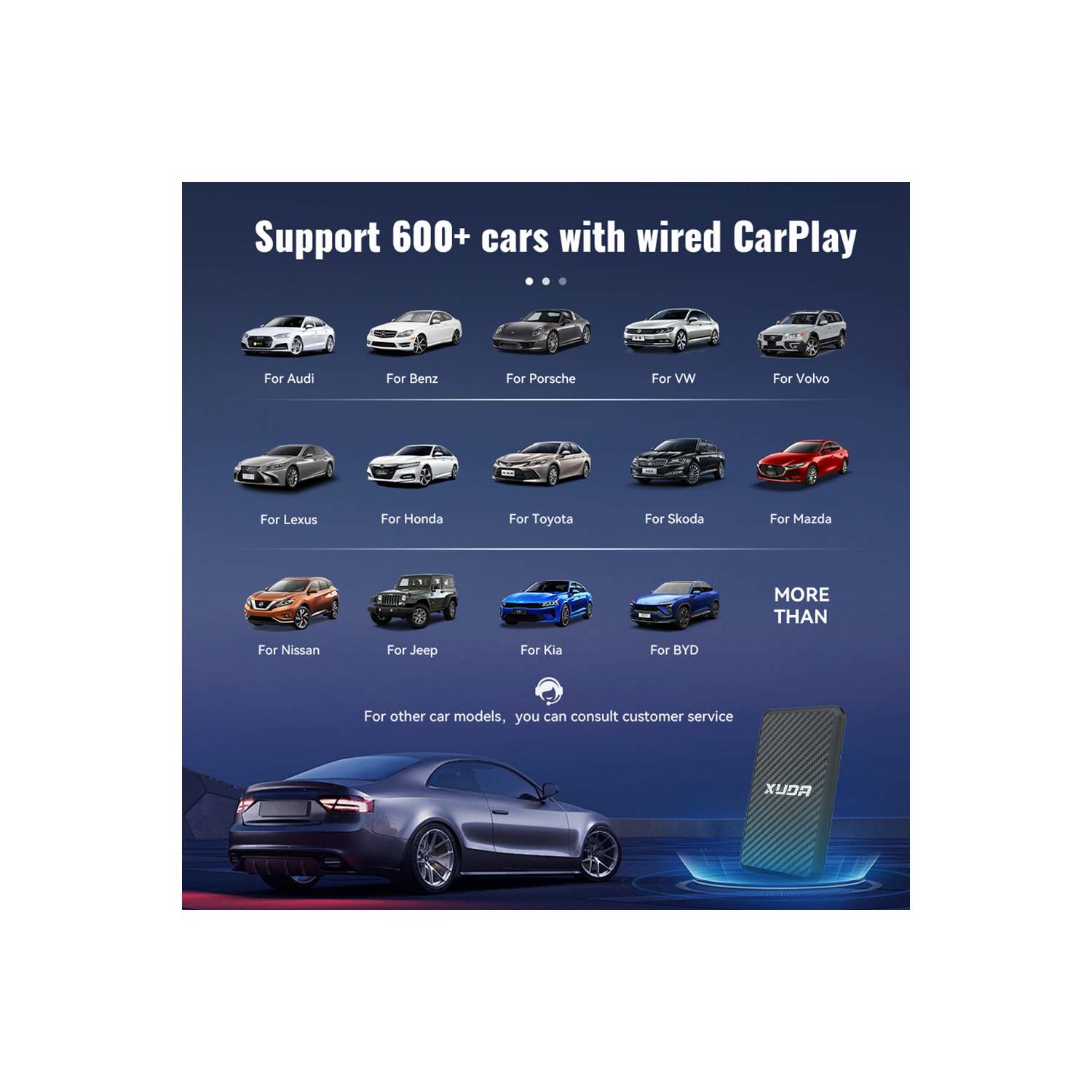 Wireless CarPlay Android smart car box, navigation multi-function car box, wired to wireless, car-machine interconnection, support original car