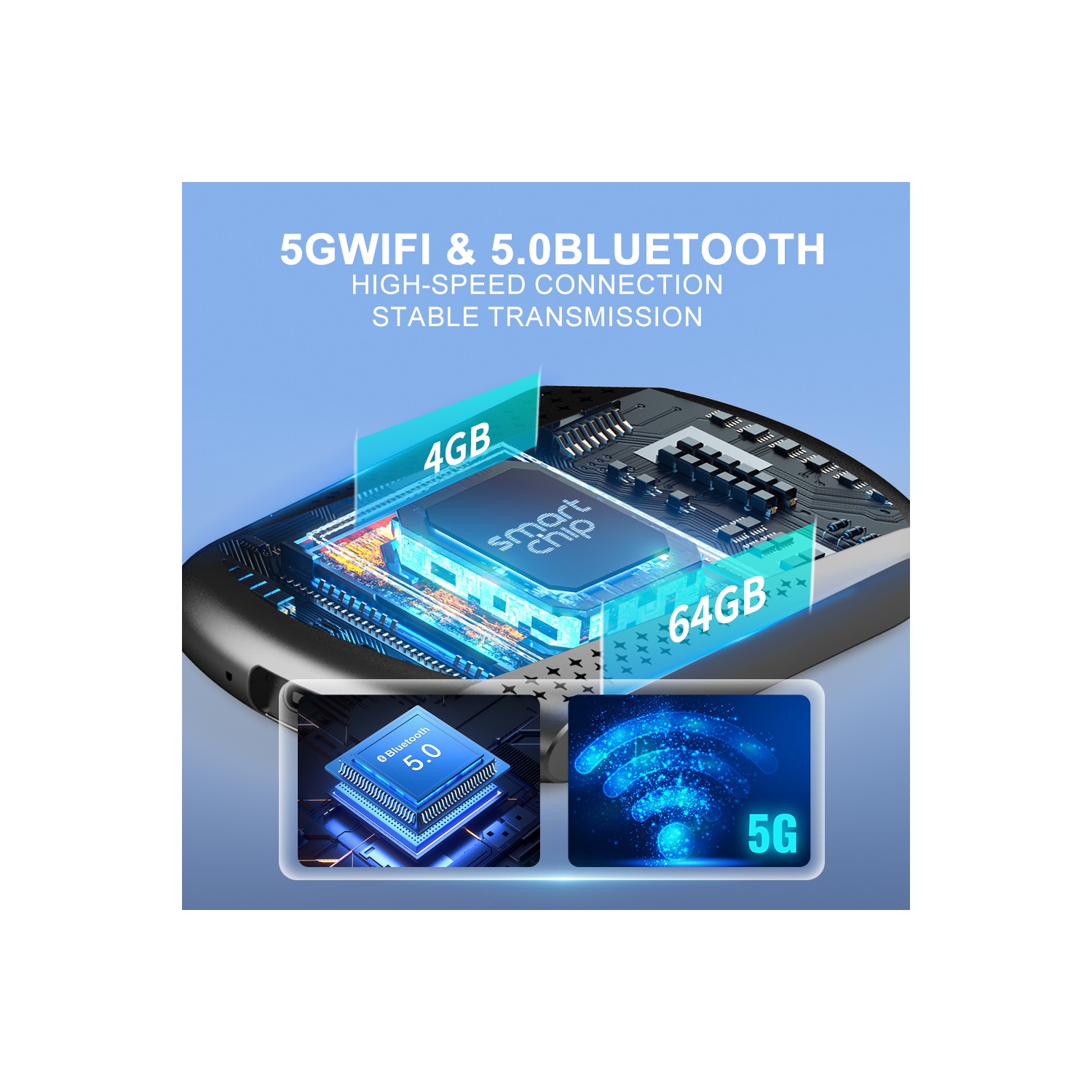 4+64&nbsp;Go CarPlay Boîte adaptative Android, commande d'écran de voiture d'origine + assistant vocal, pas besoin de désassembler et de brancher,