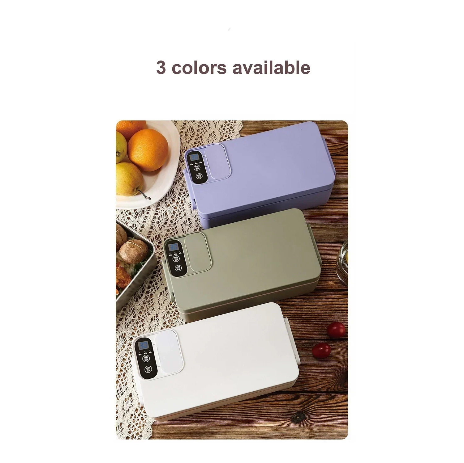 Rechargeable Student Large Capacity Electric Insulated Lunch Box with 304 Liner, Perfect for Office Workers to Heat Food and Meals - Self-Heating