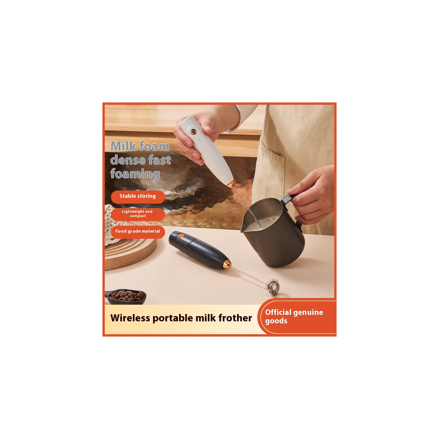 Coffee milk powder stirring cup handheld electric egg beater home baking mini cream foaming mixer stainless steel - black