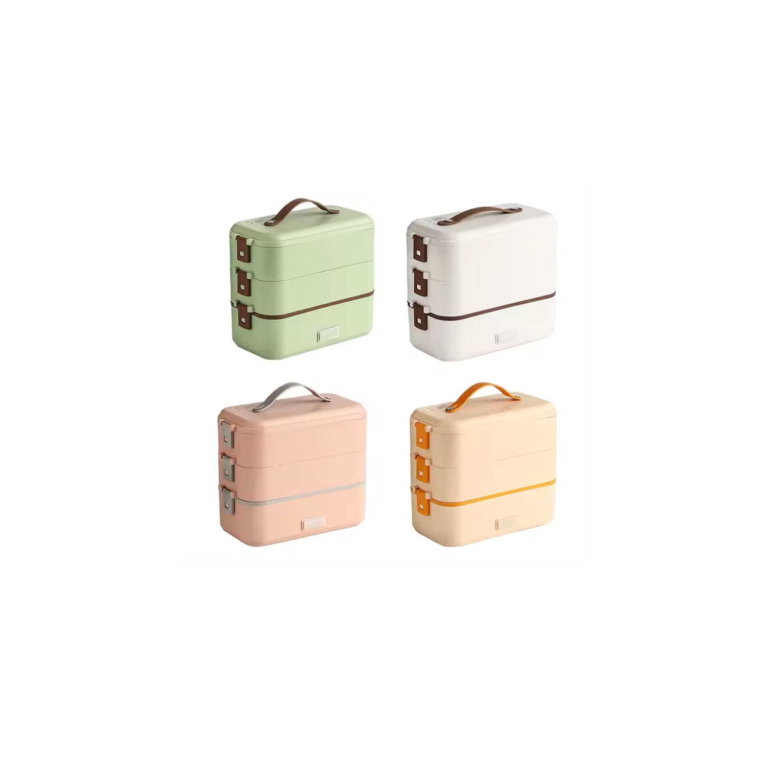 300W Multifunctional Electric Lunch Box - Stainless Steel Self-Heating Food Warmer, Leak-Proof, Fast Heating, Perfect for Office/Travel - White