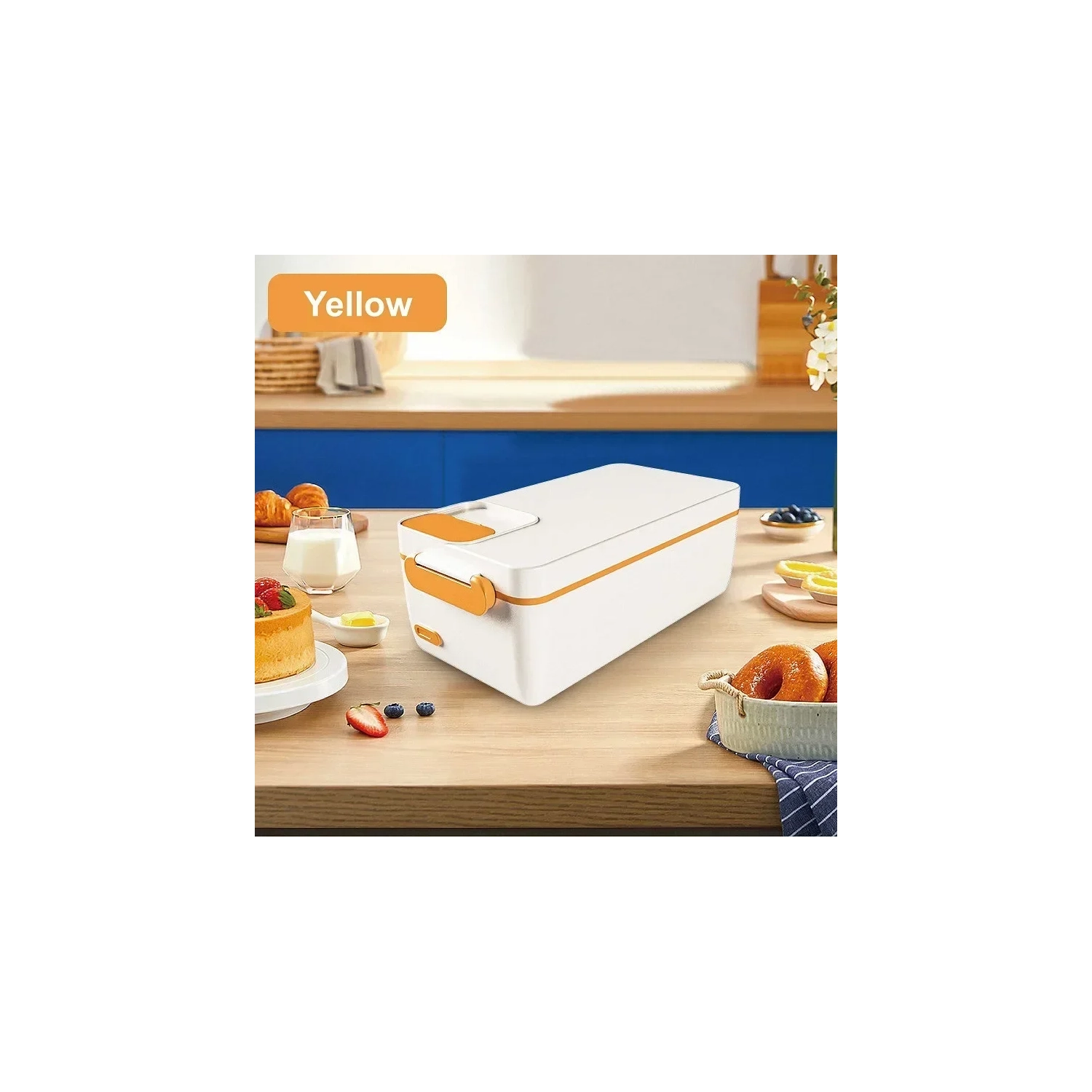 Rechargeable Student Large Capacity Electric Insulated Lunch Box with 304 Liner, Perfect for Office Workers to Heat Food and Meals - Self-Heating