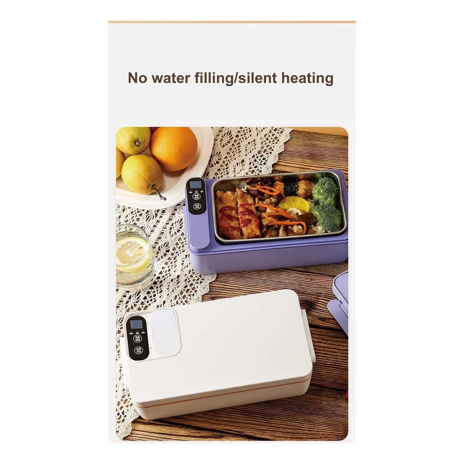 Rechargeable Student Large Capacity Electric Insulated Lunch Box with 304 Liner, Perfect for Office Workers to Heat Food and Meals - Self-Heating