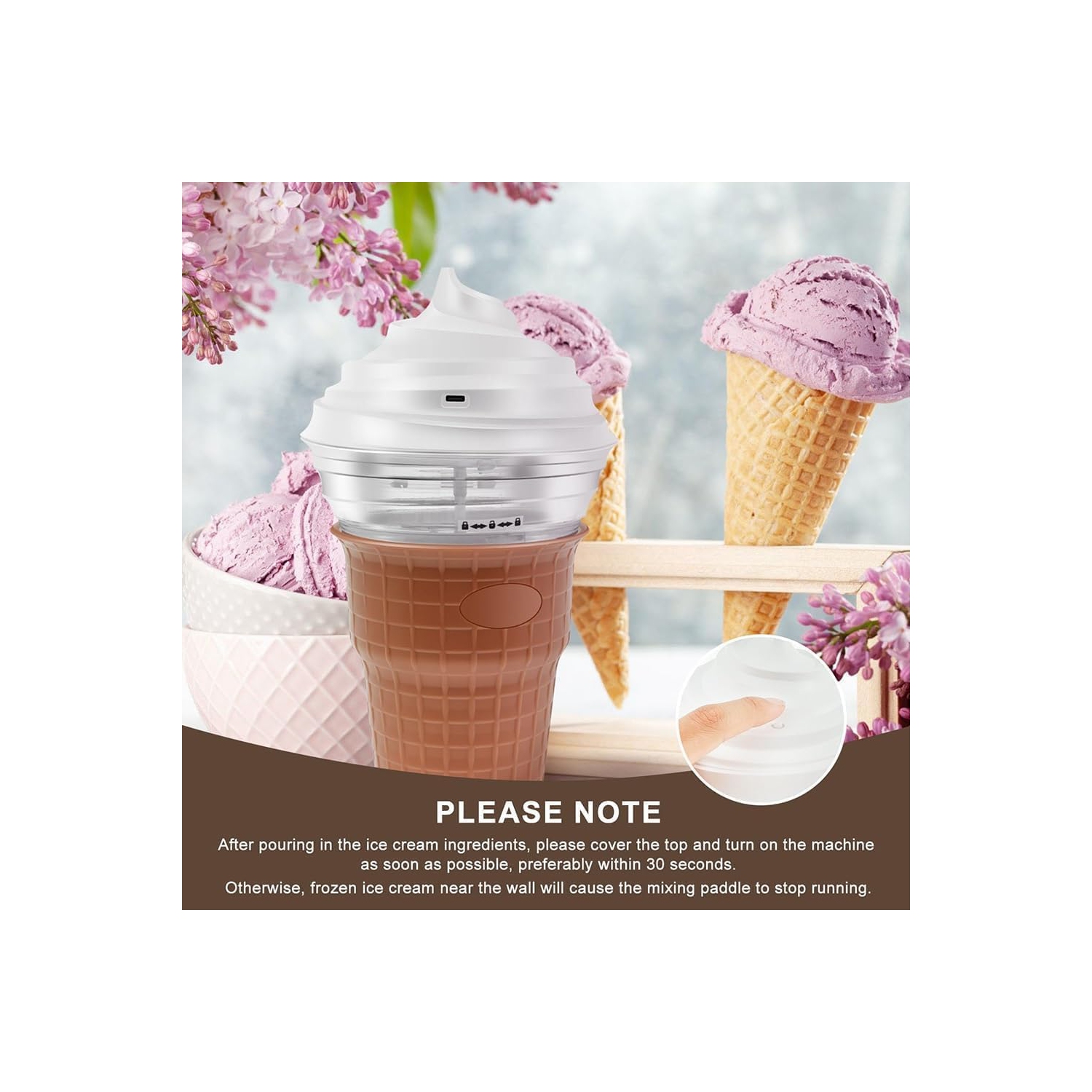 Home Electric Ice Cream Maker Mini DIY Children's Yogurt Maker Homemade Ice Cream Maker DIY Smoothie Maker Suitable for Children, Friends and Family