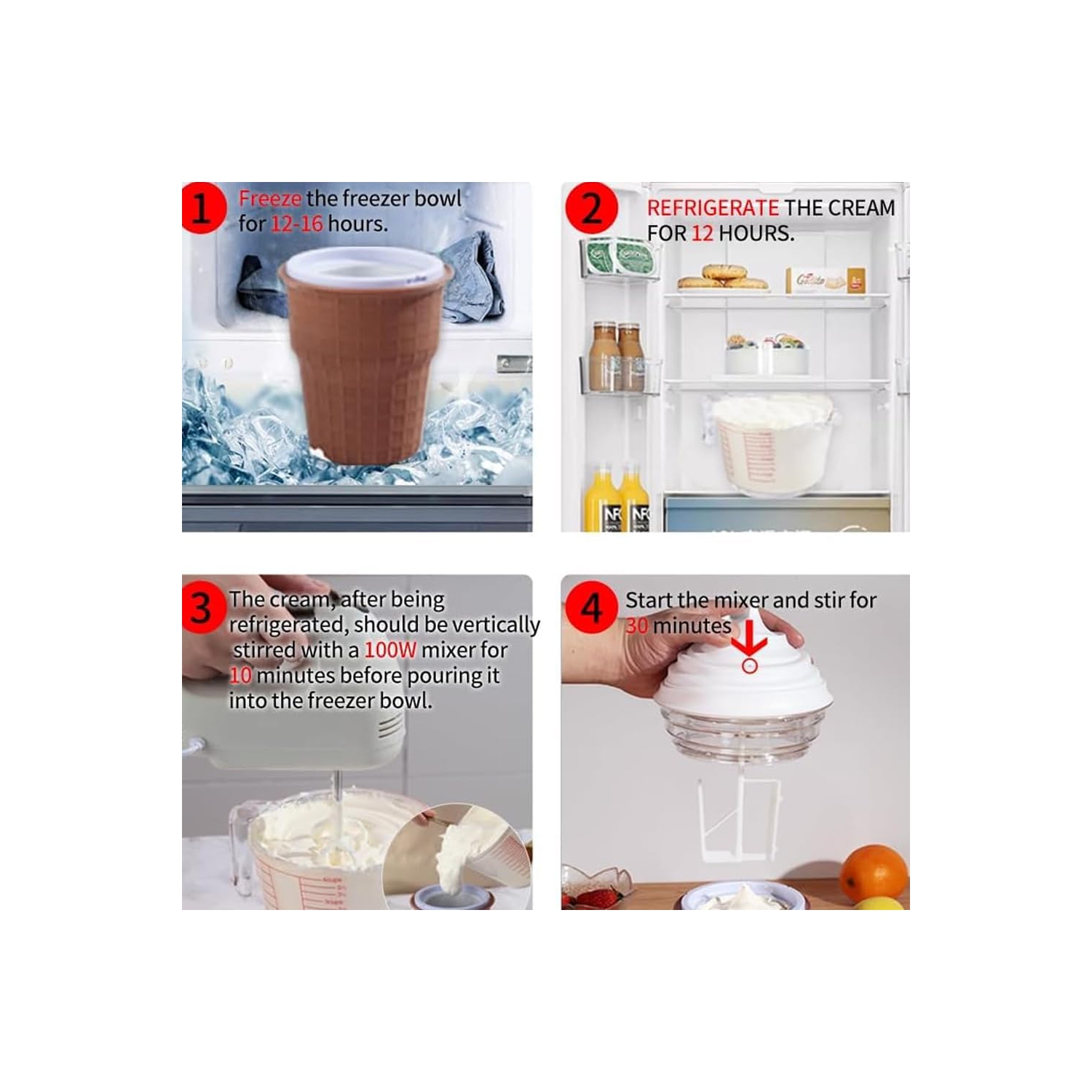 Home Electric Ice Cream Maker Mini DIY Children's Yogurt Maker Homemade Ice Cream Maker DIY Smoothie Maker Suitable for Children, Friends and Family
