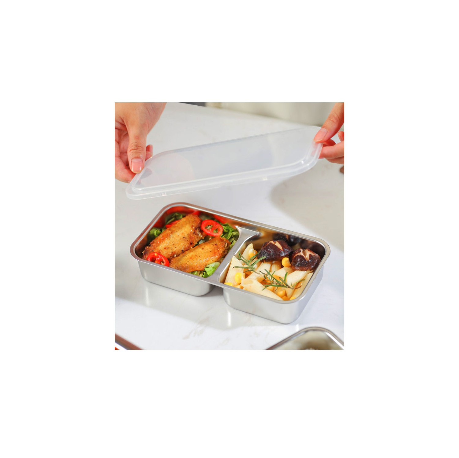 300W Multifunctional Electric Lunch Box - Stainless Steel Self-Heating Food Warmer, Leak-Proof, Fast Heating, Suitable for Offices/Travel - Pink