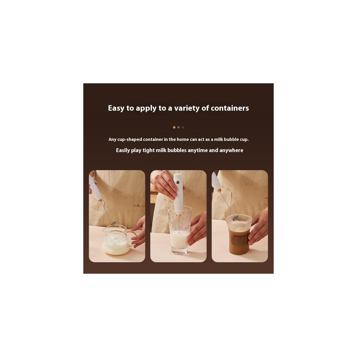 Coffee milk powder stirring cup handheld electric egg beater home baking mini cream foaming mixer stainless steel - white