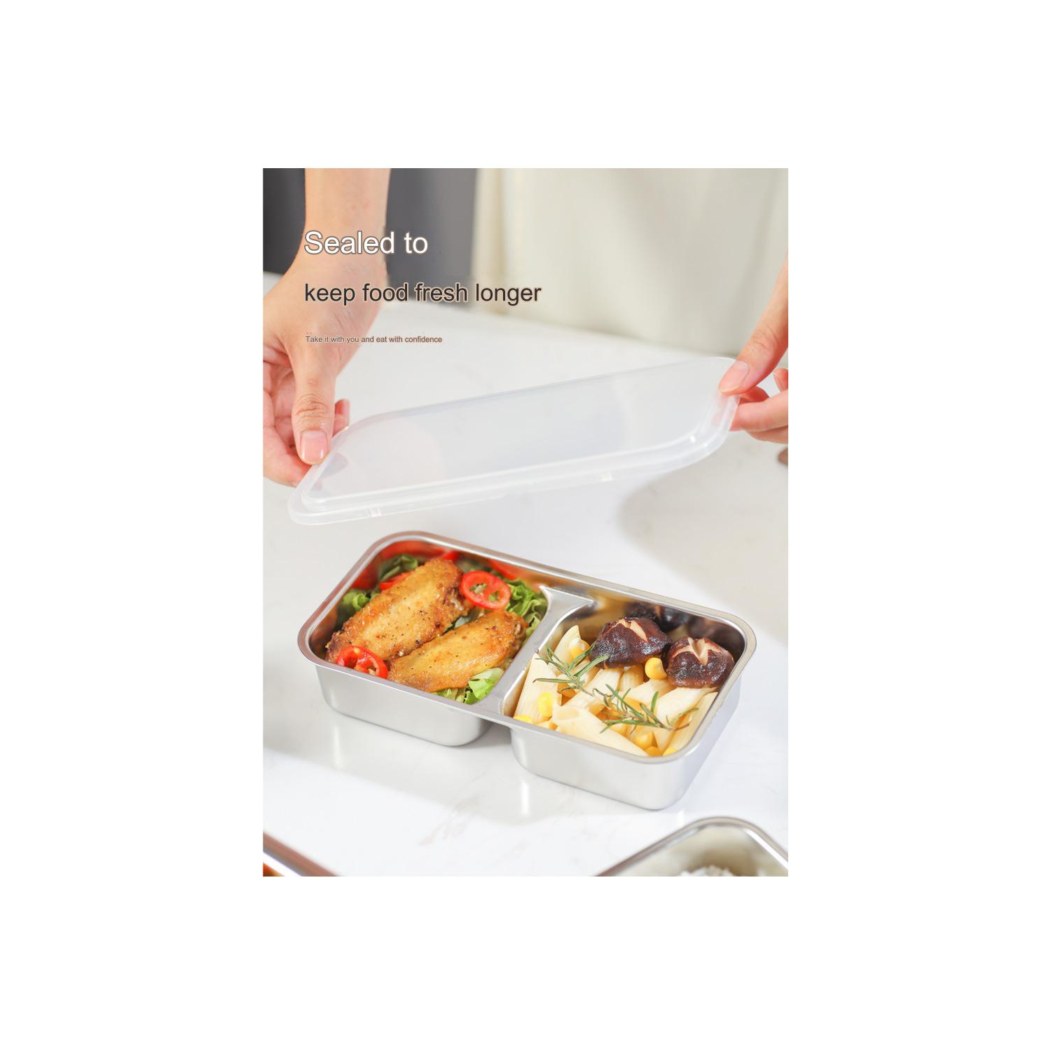 300W Multifunctional Electric Lunch Box - Stainless Steel Self-Heating Food Warmer, Leak-Proof, Fast Heating, Perfect for Office/Travel - Green