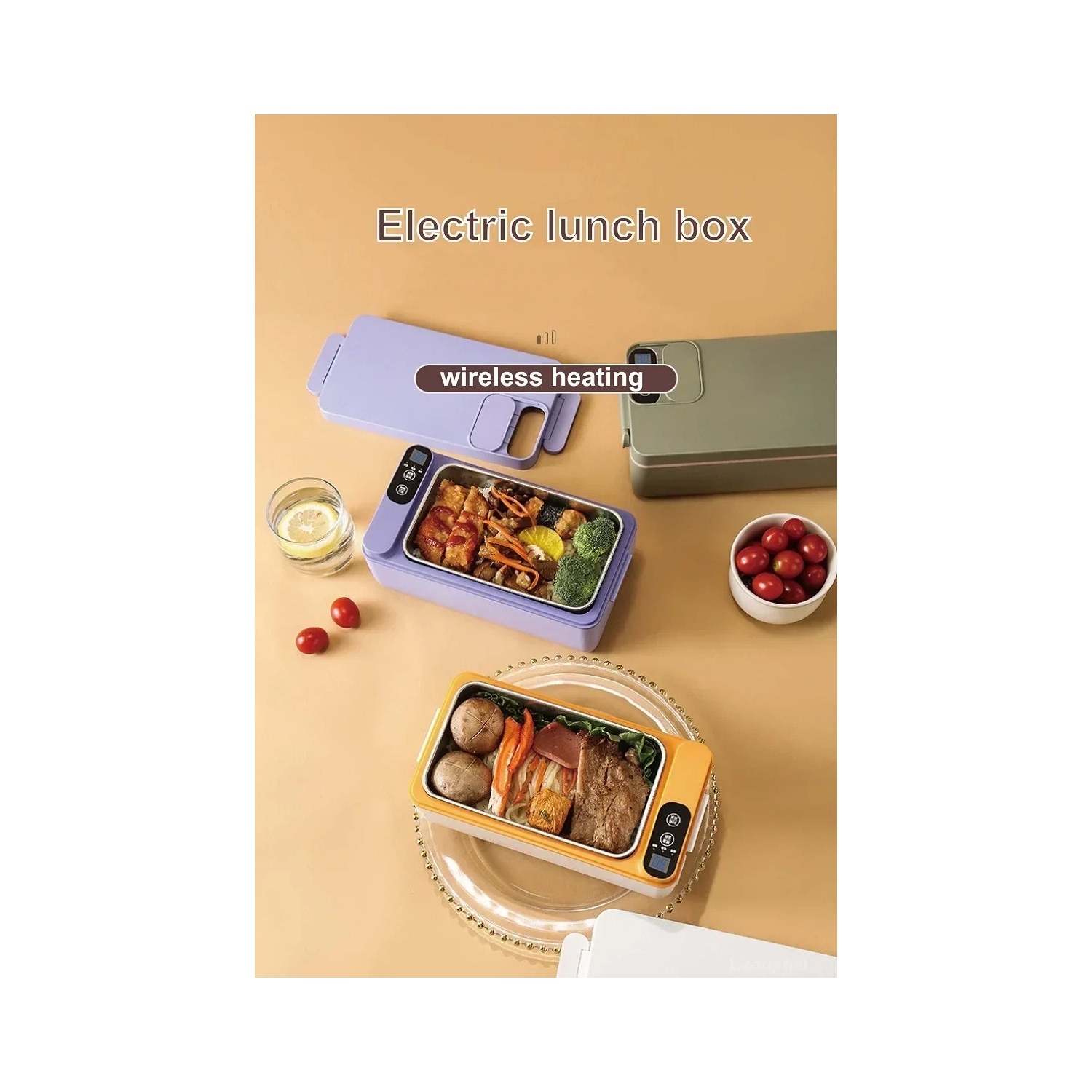 Rechargeable Student Large Capacity Electric Insulated Lunch Box with 304 Liner, Perfect for Office Workers to Heat Food and Meals - Self-Heating