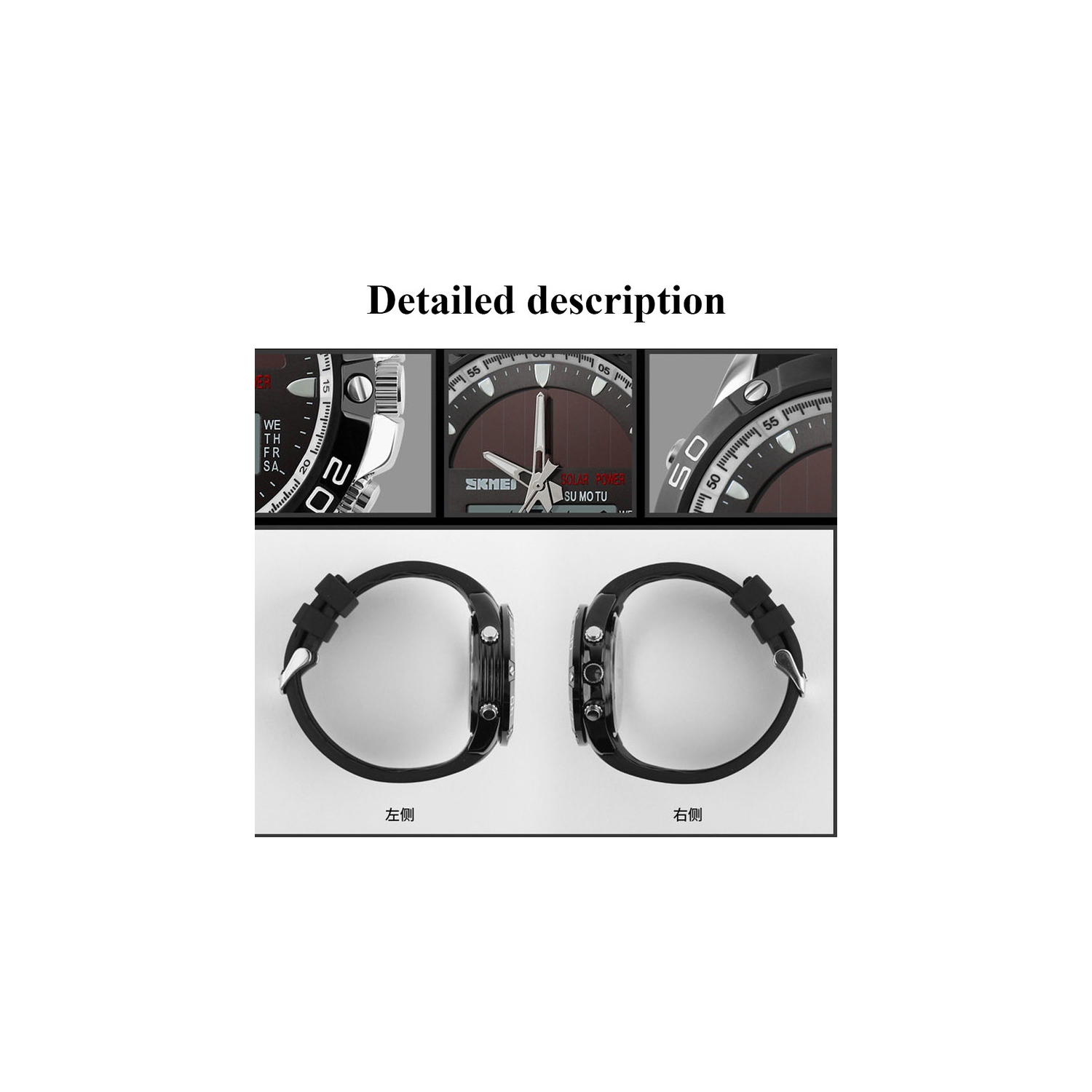 Montre sport numérique multifonctionnelle pour l'extérieur : Lumineux/Chronomètre/Heure double/Date/Alarme avec bracelet en silicone en alliage