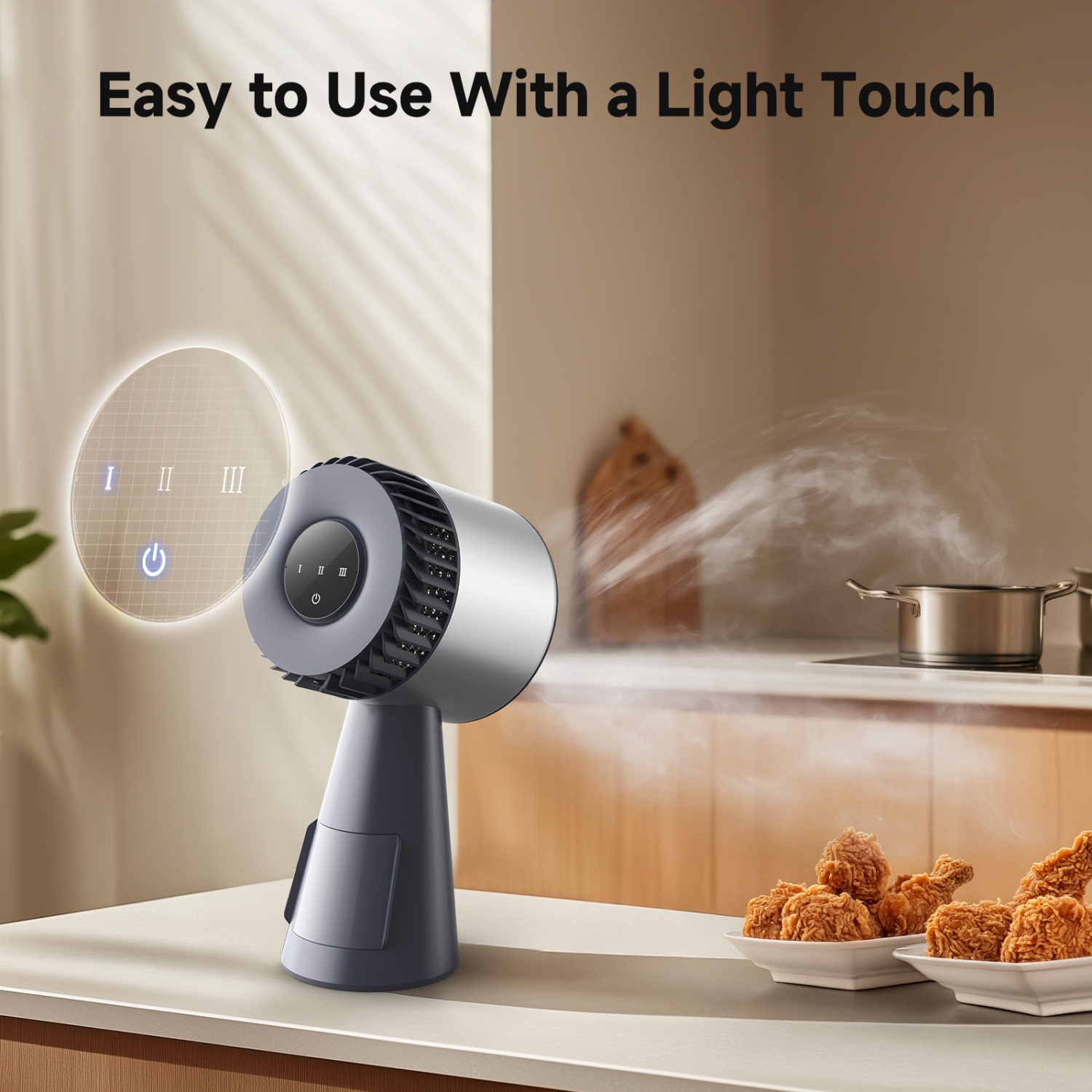 Hotte de cuisine portative, ventilateur de bureau à 3 vitesses, faible bruit, grande cuve d'huile, 10 filtres au charbon polymère