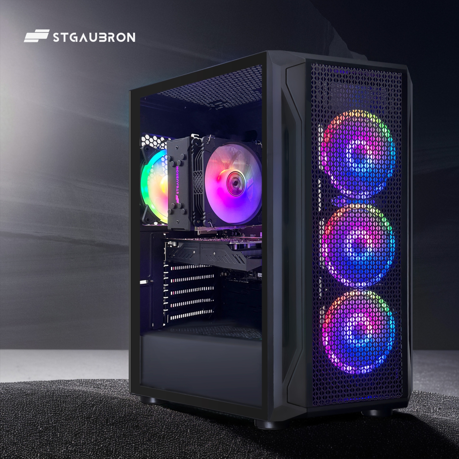 STGAubron Gaming PC Computer Desktop, Intel Core i7-12800HX up to 4.8GHz, GeForce RTX3050 6G, 16G DDR4, 1TB SSD, WIN11H