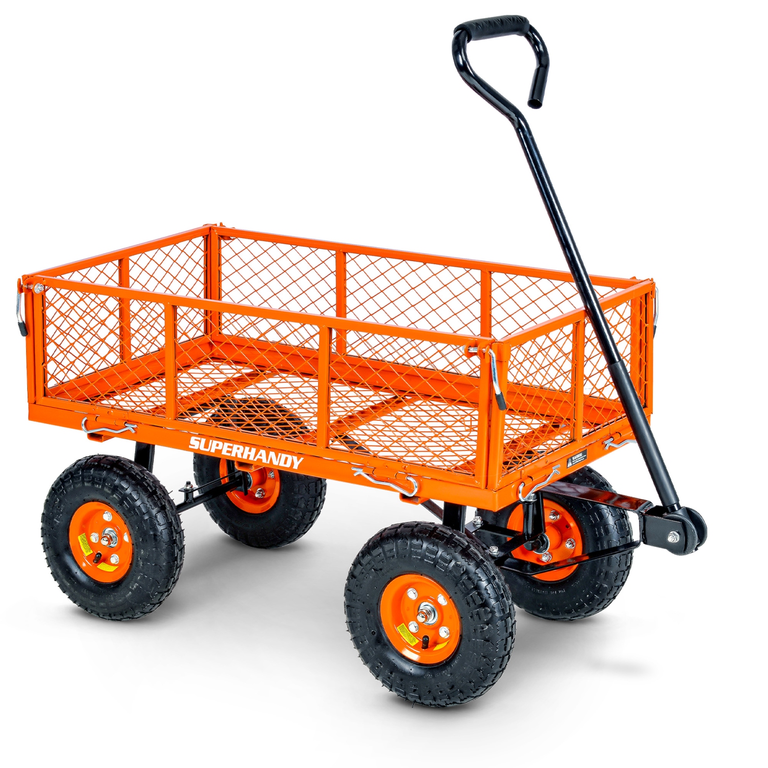 Superhandy Utility Wagon, Garden Cart, Lawn & Garden All Terrain, w/Heavy Duty Removable Side Meshes, 400 lbs Capacity