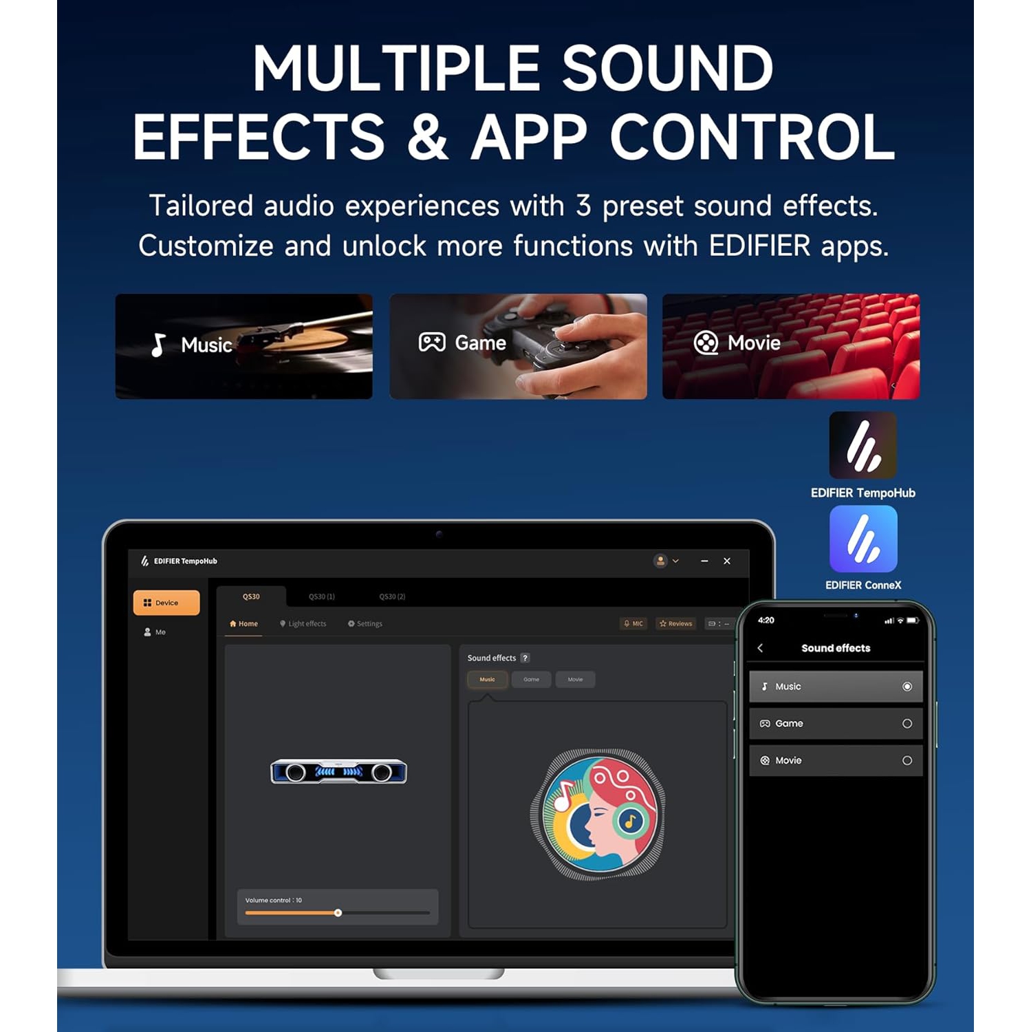 Edifier QS30 Computer Speakers Mini Soundbar USB Speakers Subwoofer Bluetooth 5.4 with Microphone RGB Lighting for PC Laptop