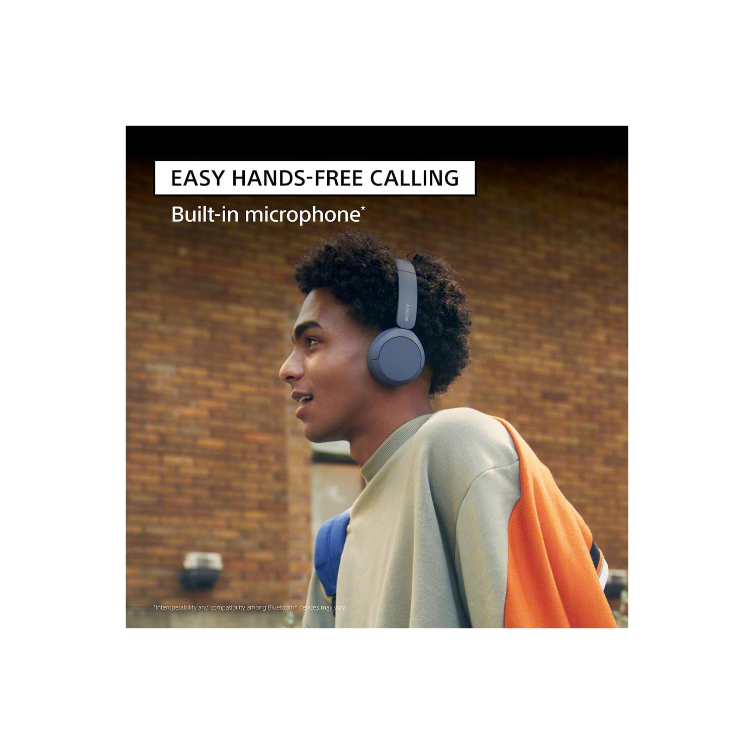 Boîte ouverte - Casque d'écoute sans fil Bluetooth WH-CH520 de Sony avec microphone, cappuccino