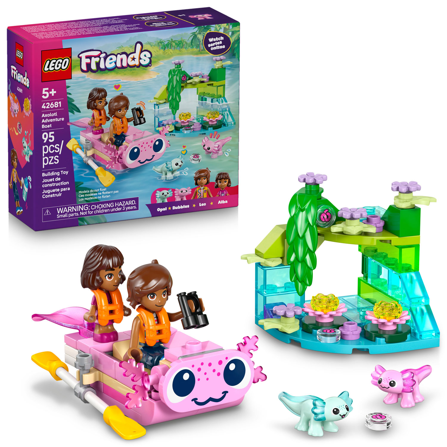 LEGO Friends : Le bateau d'aventure axolotl - 95 pièces