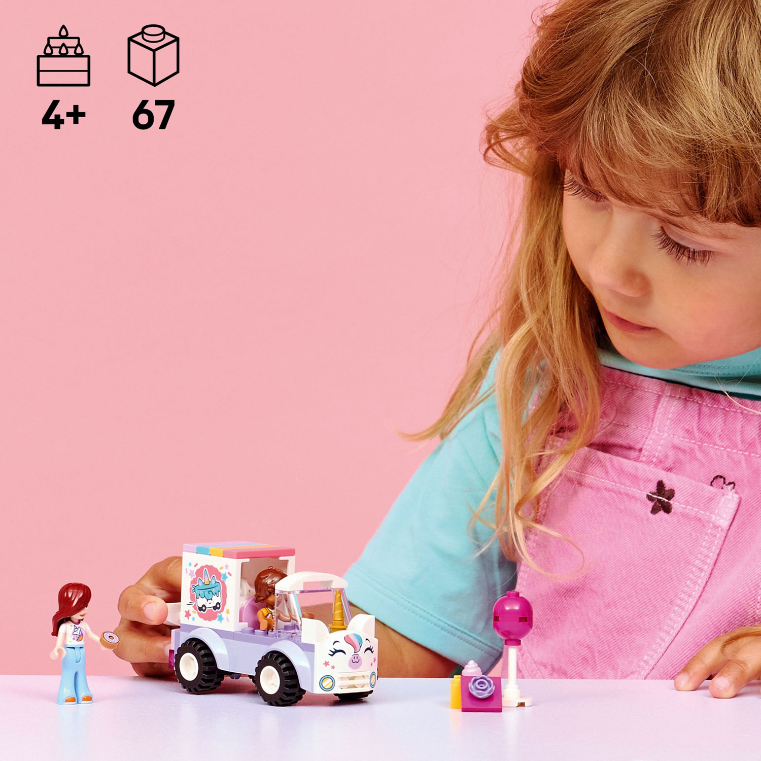 LEGO Friends : La voiture de livraison de gâteaux licorne - 67 pièces