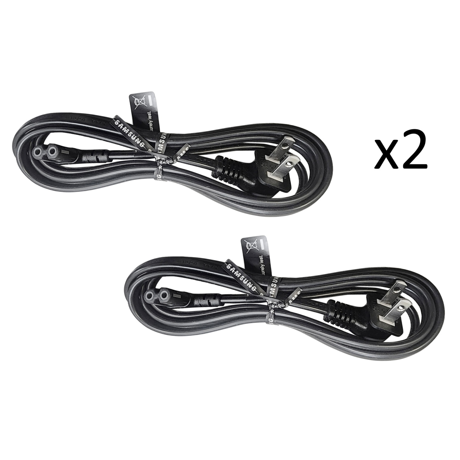 Samsung 5 Feet Figure-8 AC Power Cord Cable – 90° Angled, UL & CSA Certified Cable Compatible with LG, Sony, TCL, Insignia, Sharp, Hisense TVs (Set