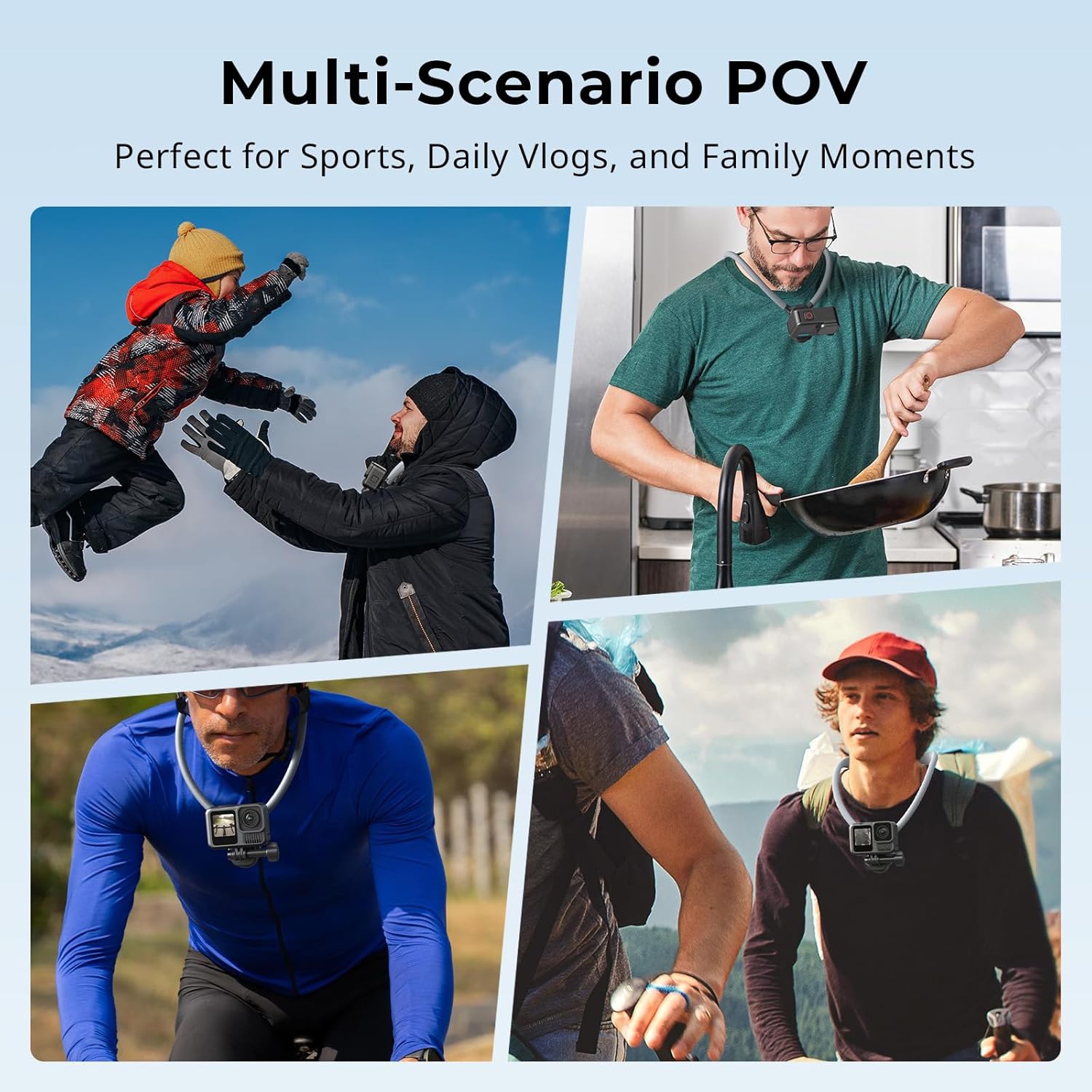 SmallRig Magnetic Neck Mount for Action Camera, Quick Release One-Click Button & Ergonomic Design, for GoPro Hero 12/11/10/9, for DJI Action 4/5, for