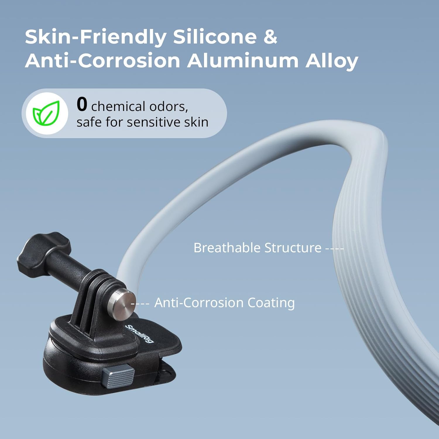 SmallRig Magnetic Neck Mount for Action Camera, Quick Release One-Click Button & Ergonomic Design, for GoPro Hero 12/11/10/9, for DJI Action 4/5, for