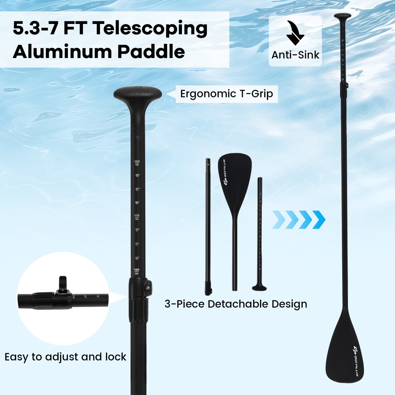 Goplus Large Inflatable SUP Board, Portable Paddle Board with 5D rings Stand Up Paddle Board for Youth & Adult