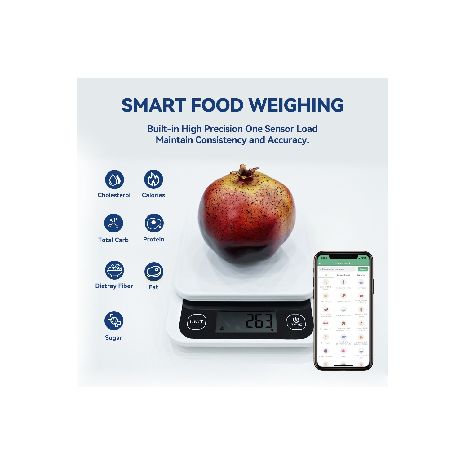 Portable high-precision kitchen scale household small Bluetooth food scale convenient kitchen scale