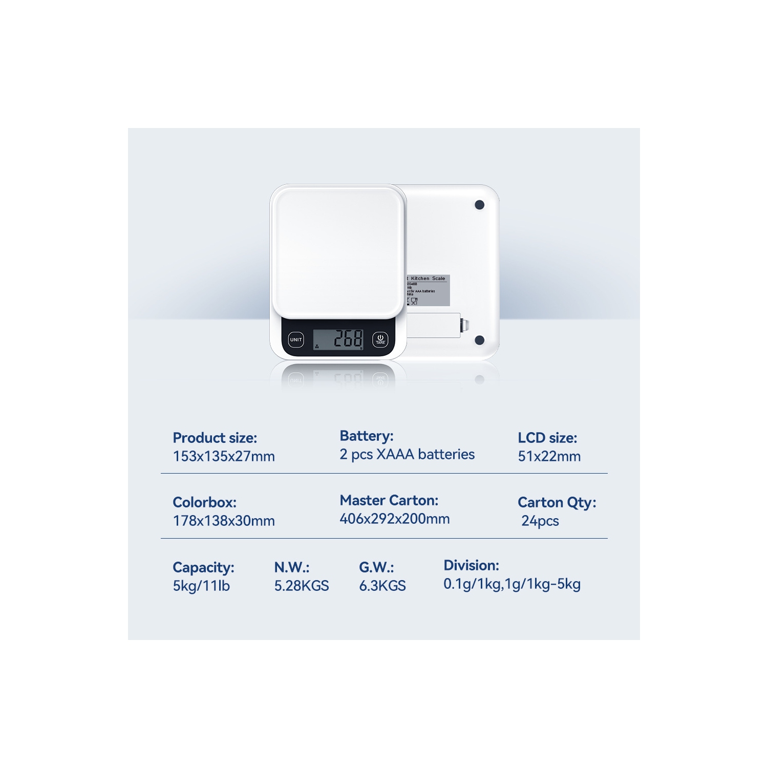 Portable high-precision kitchen scale household small Bluetooth food scale convenient kitchen scale