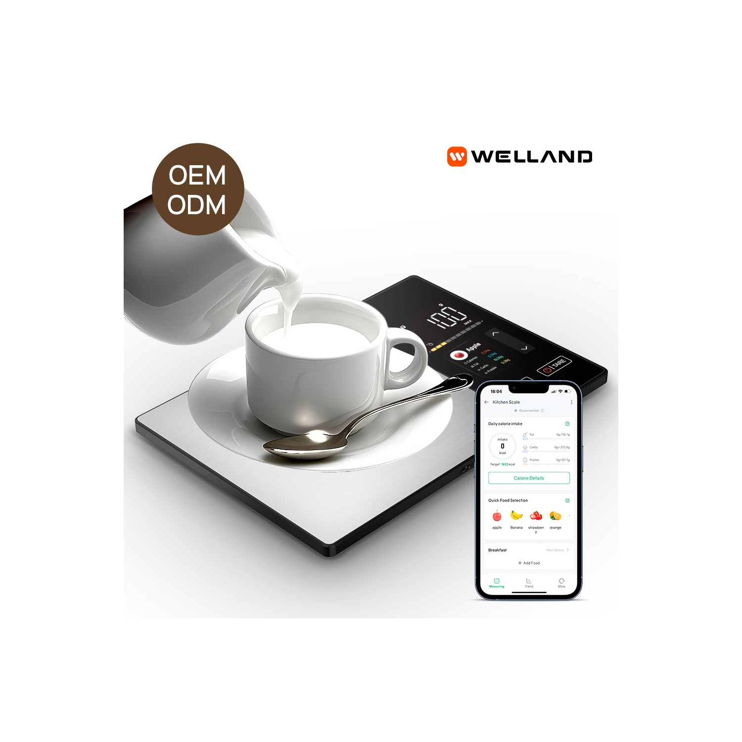 New Nutrition Scale High-Precision Kitchen Scale New Fitness Fat Loss Food Scale Dessert Baking Smart Electronic Scale - Supports Five Units of