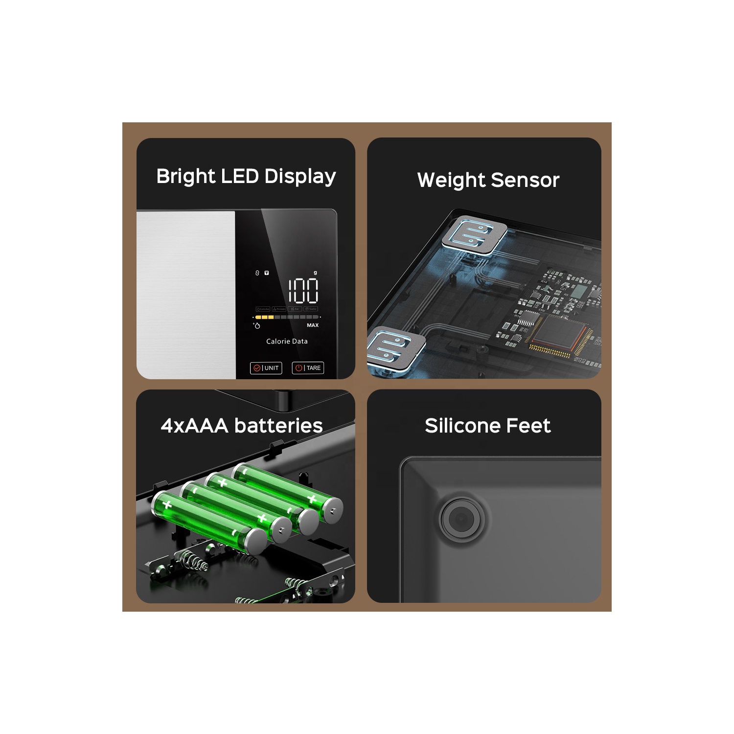 New Nutrition Scale High-Precision Kitchen Scale New Fitness Fat Loss Food Scale Dessert Baking Smart Electronic Scale - Supports Five Units of