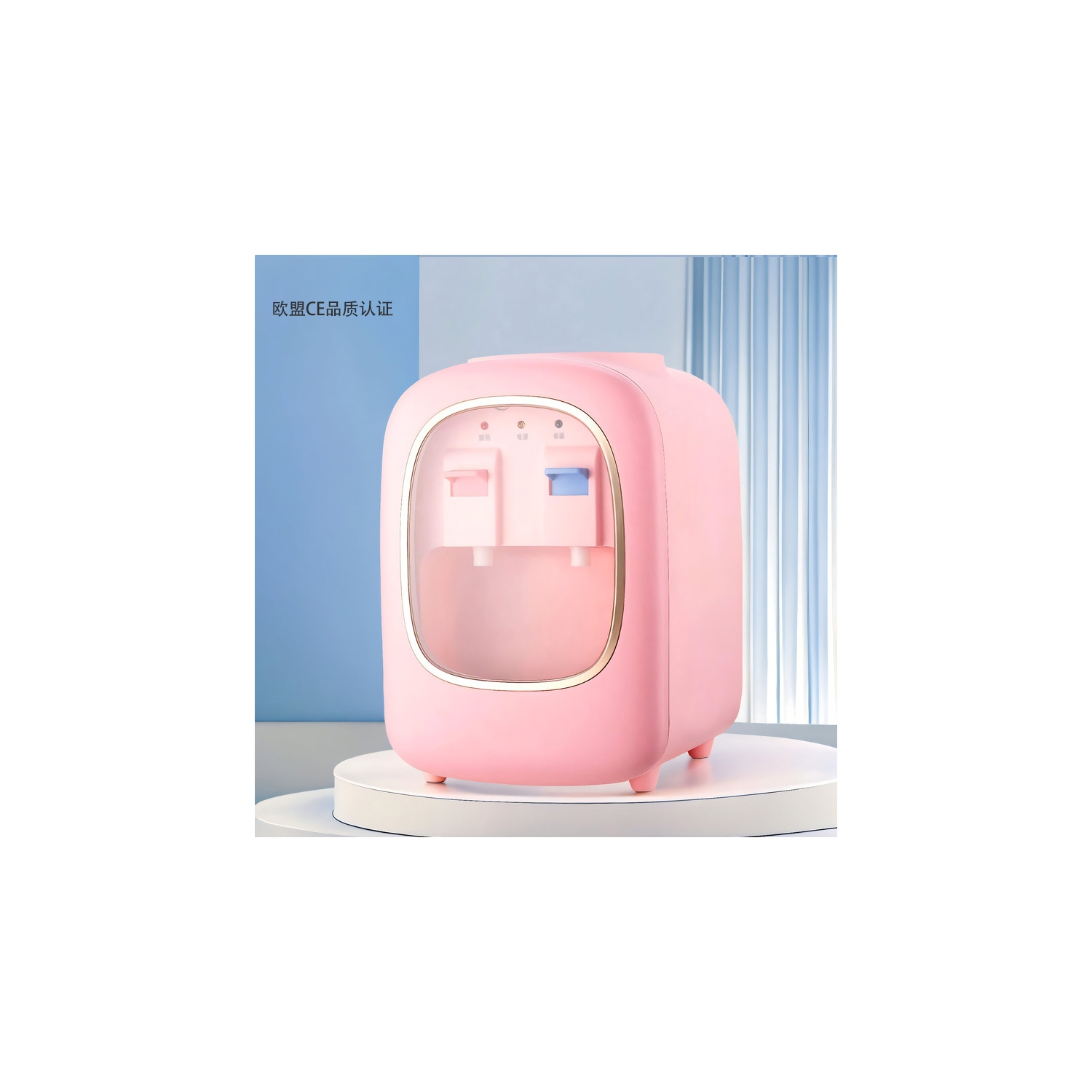 Ice and Hot Portable Water Dispenser - Lightweight, Low Noise, Leakproof, Space-Saving, Stainless Steel Interior - Pink US 110V Ice and Hot Model