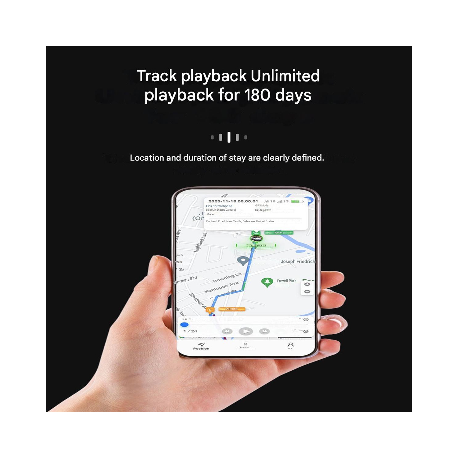 GF10 GPS Tracker with Strong Magnet, Car Locator, No Installation, Real-Time Anti-Lost Device for Vehicles, Seniors, Kids and Pets