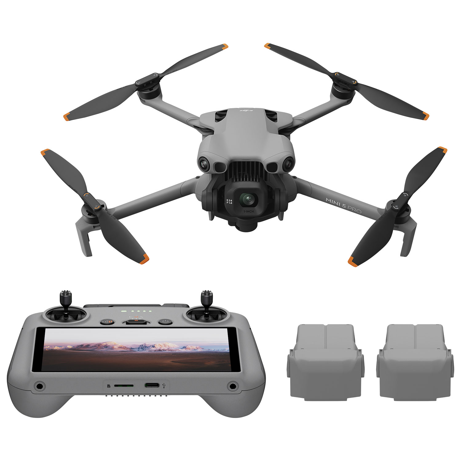 DJI Mini 5 Pro Quadcopter Drone Fly More Combo with DJI RC2 Remote Control - Grey