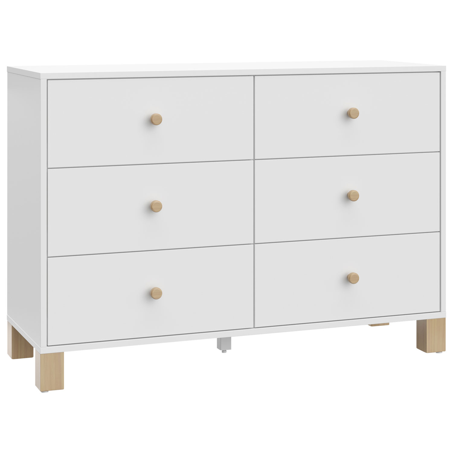 Commode à 6 tiroirs pour enfants California de Storkcraft - Blanc avec bois flotté
