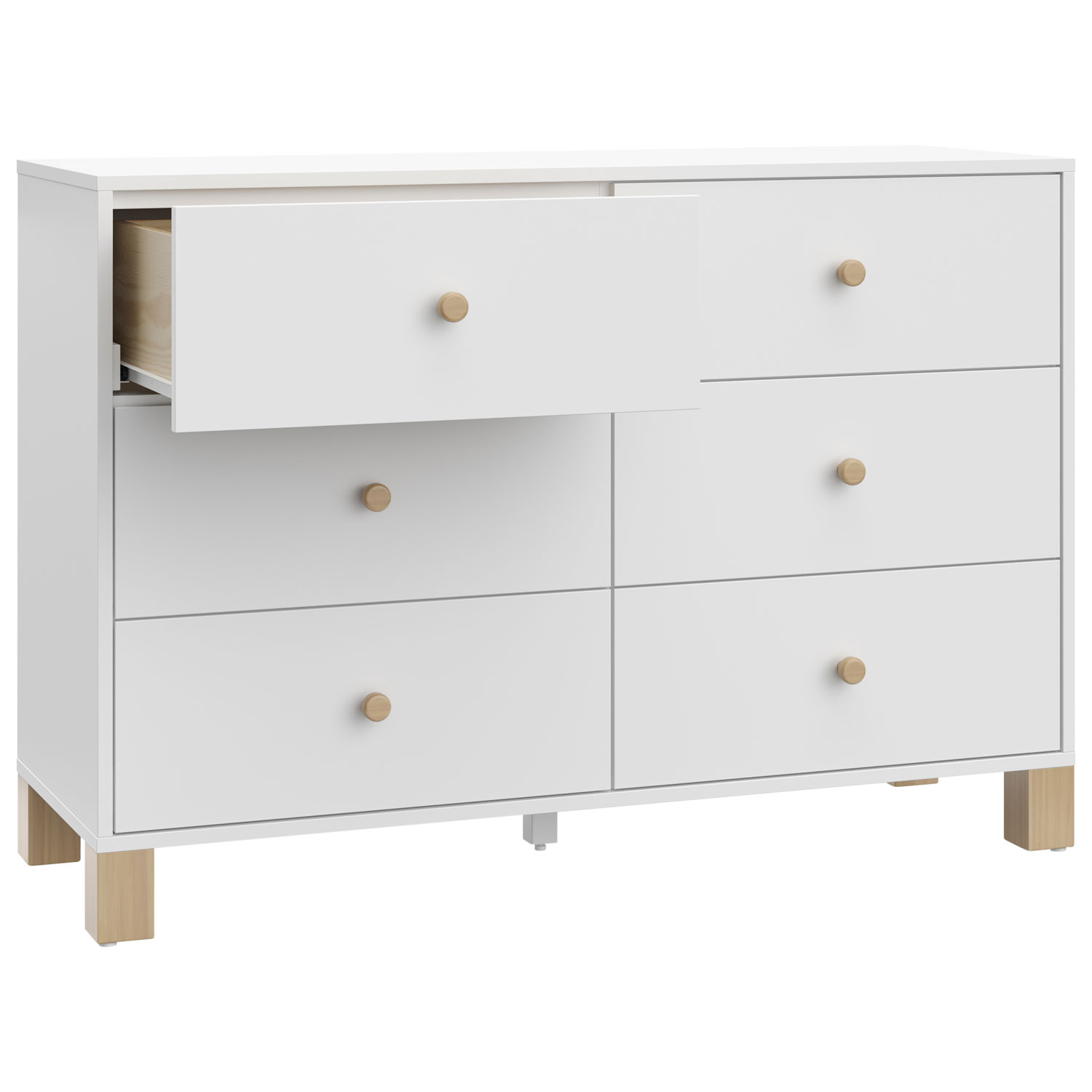 Commode à 6 tiroirs pour enfants California de Storkcraft - Blanc avec bois flotté