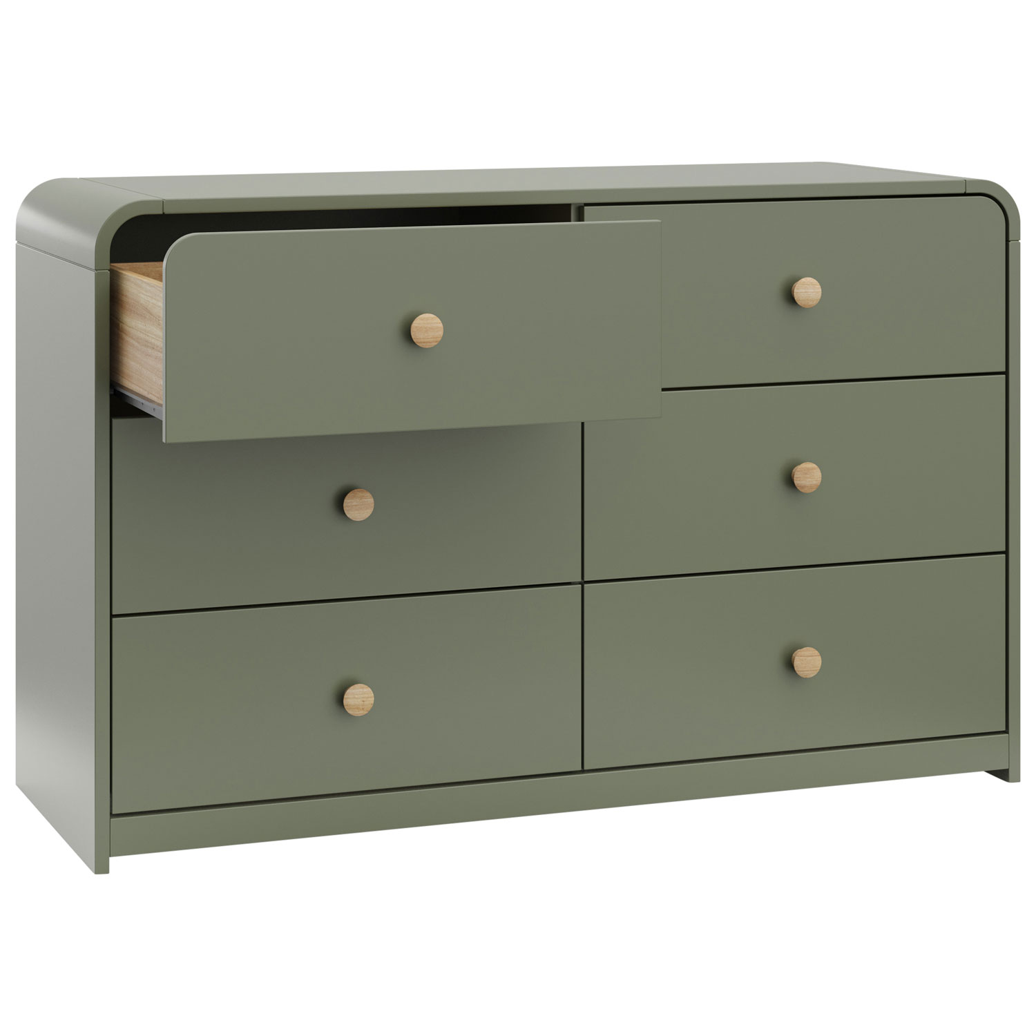 Commode à 6 tiroirs pour enfants Santos de Storkcraft - Olive