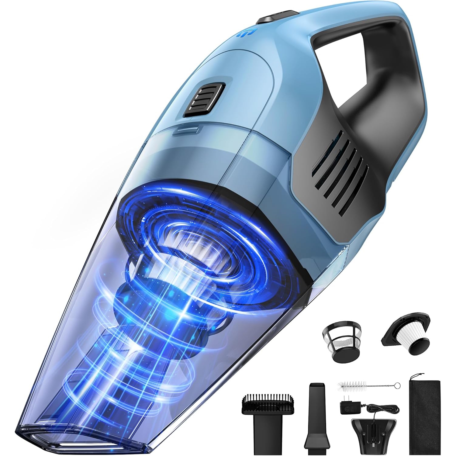 Handheld Vacuum Cleaner, Powerful Suction Portable Lightweight Hand Held Vacuum Cordless with 25-30Mins Long Runtime Rechargeable Battery Quick