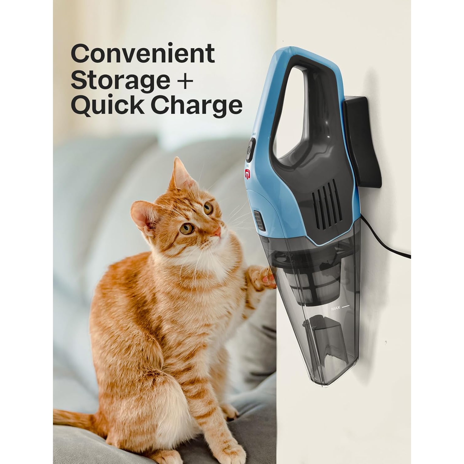 Handheld Vacuum Cleaner, Powerful Suction Portable Lightweight Hand Held Vacuum Cordless with 25-30Mins Long Runtime Rechargeable Battery Quick