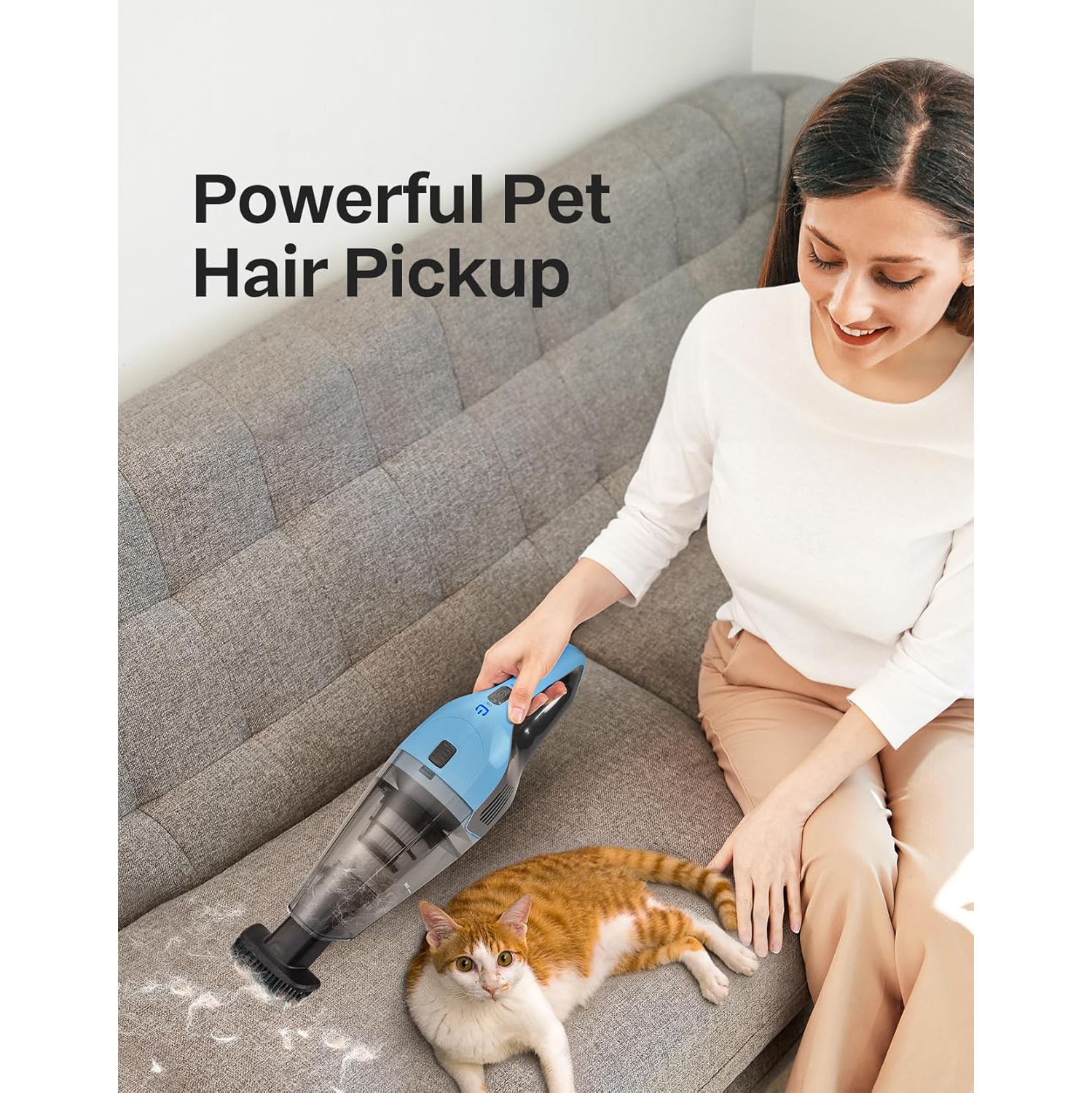 Handheld Vacuum Cleaner, Powerful Suction Portable Lightweight Hand Held Vacuum Cordless with 25-30Mins Long Runtime Rechargeable Battery Quick