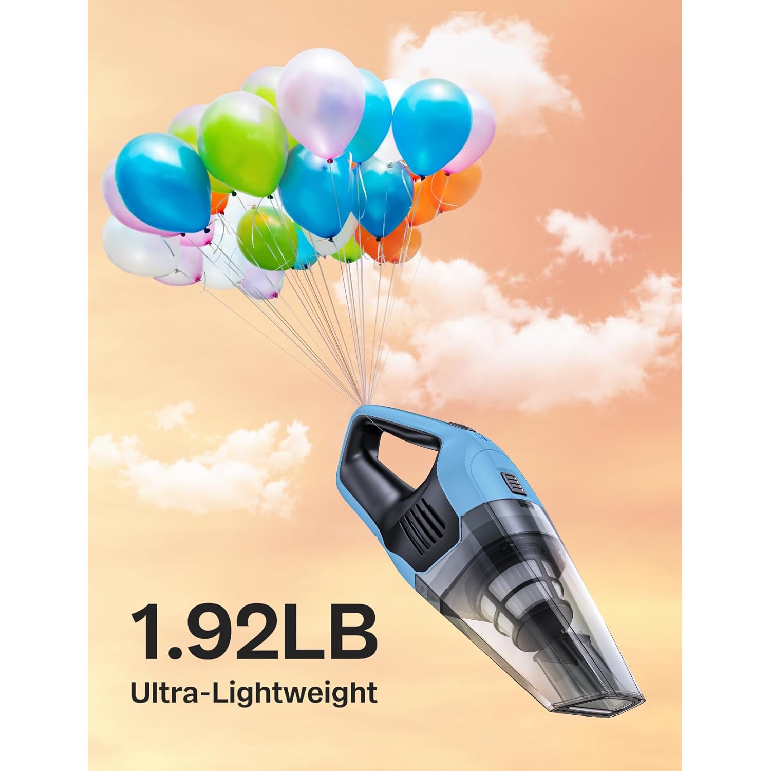 Handheld Vacuum Cleaner, Powerful Suction Portable Lightweight Hand Held Vacuum Cordless with 25-30Mins Long Runtime Rechargeable Battery Quick