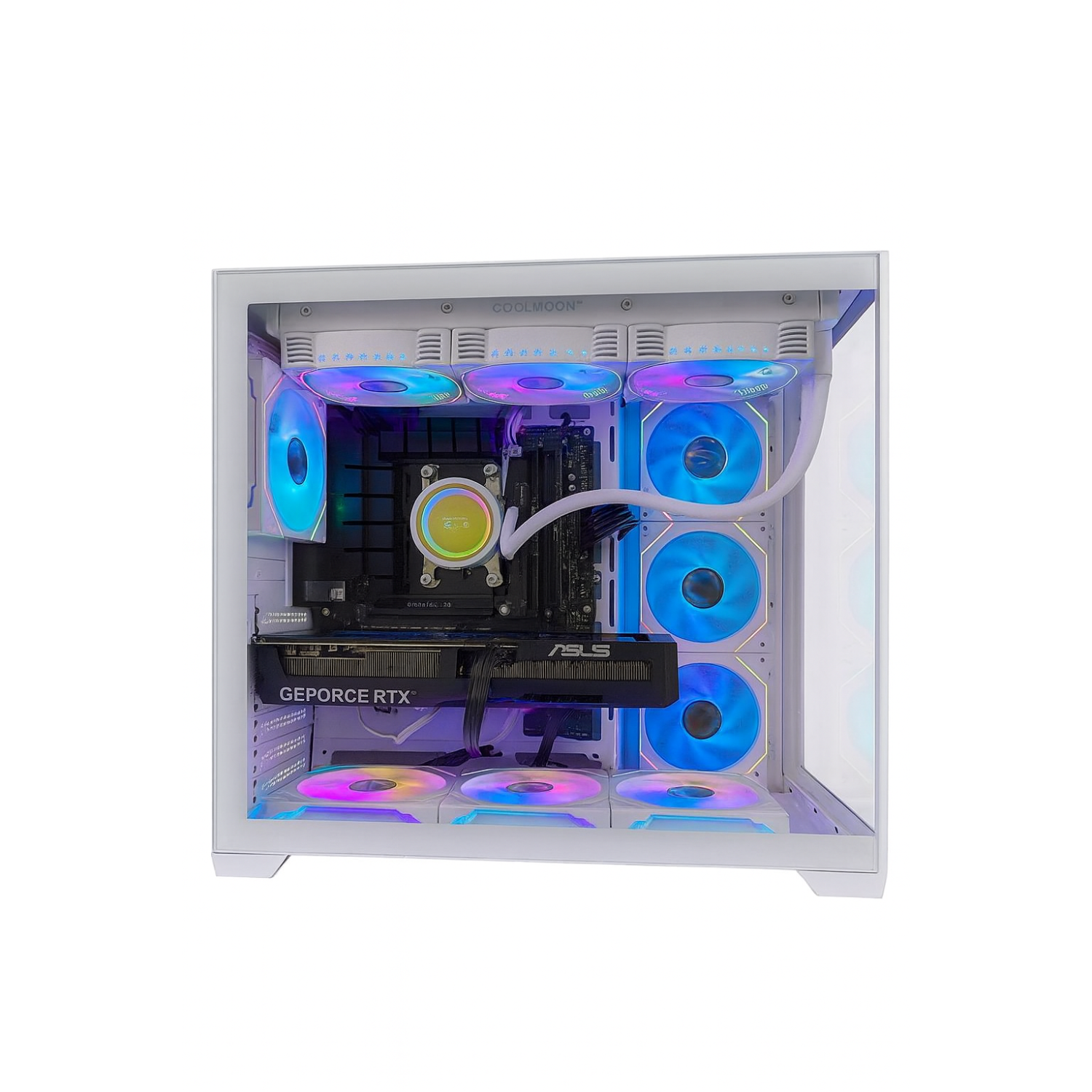 PcTech Gaming PC-White- AMD Ryzen 7 5700X 32GB Ram NVIDIA RTX 5060 1TB M.2 NVMe SSD, AIO liquid Cooler- Win11 Pro