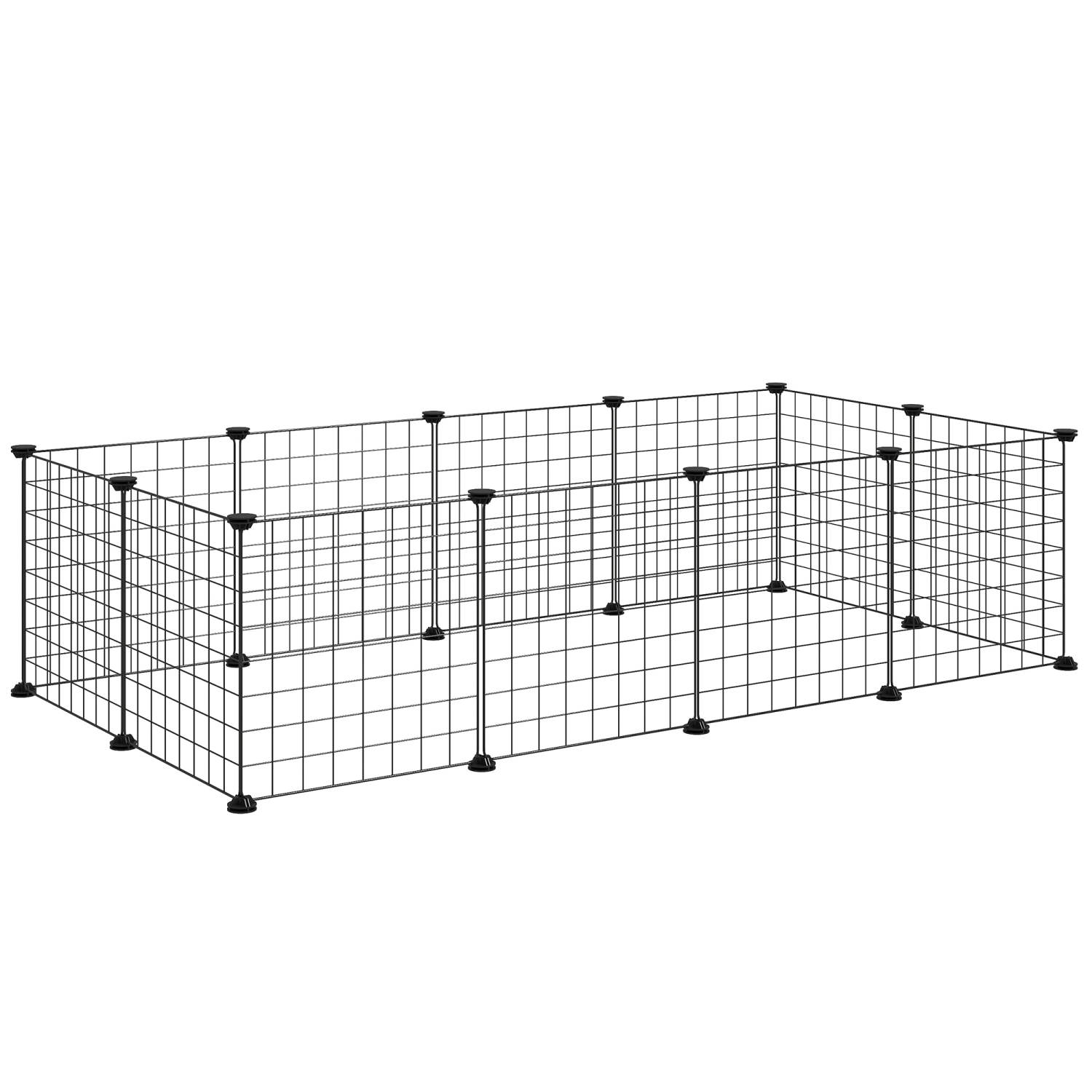 PawHut Pet Playpen, DIY Guinea Pig Cage, Rabbit Pen Enclosure, Small Animal Pen Fence with Door for Hedgehog, Bunny, Chinchilla, Ferret, Kitty, 12