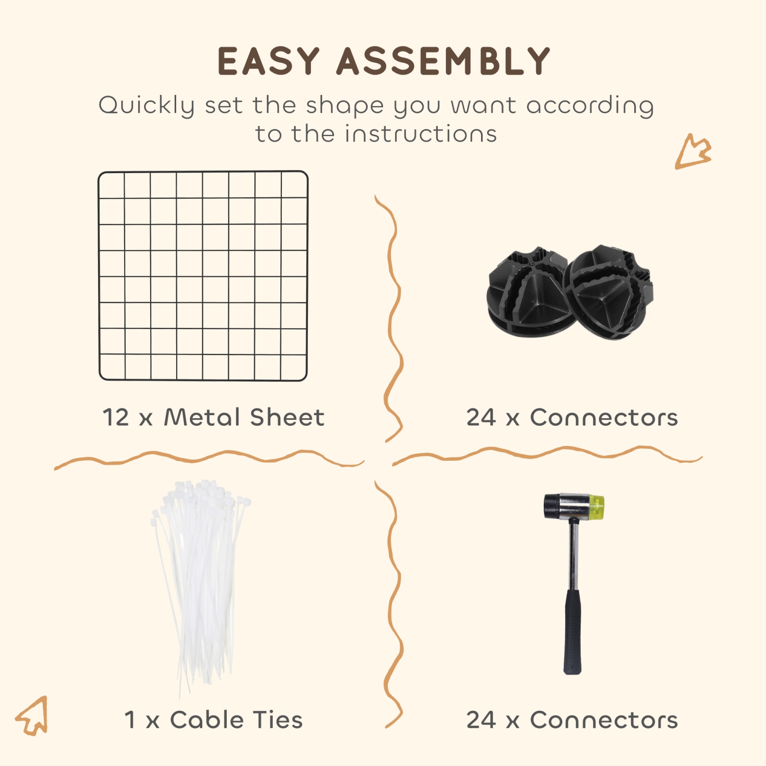 PawHut Pet Playpen, DIY Guinea Pig Cage, Rabbit Pen Enclosure, Small Animal Pen Fence with Door for Hedgehog, Bunny, Chinchilla, Ferret, Kitty, 12