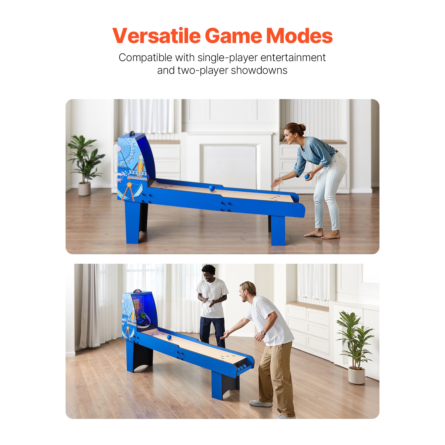 VEVOR&nbsp;8'&nbsp;Roll&nbsp;and&nbsp;Score&nbsp;Classic&nbsp;Arcade&nbsp;Game&nbsp;Table,&nbsp;Arcade