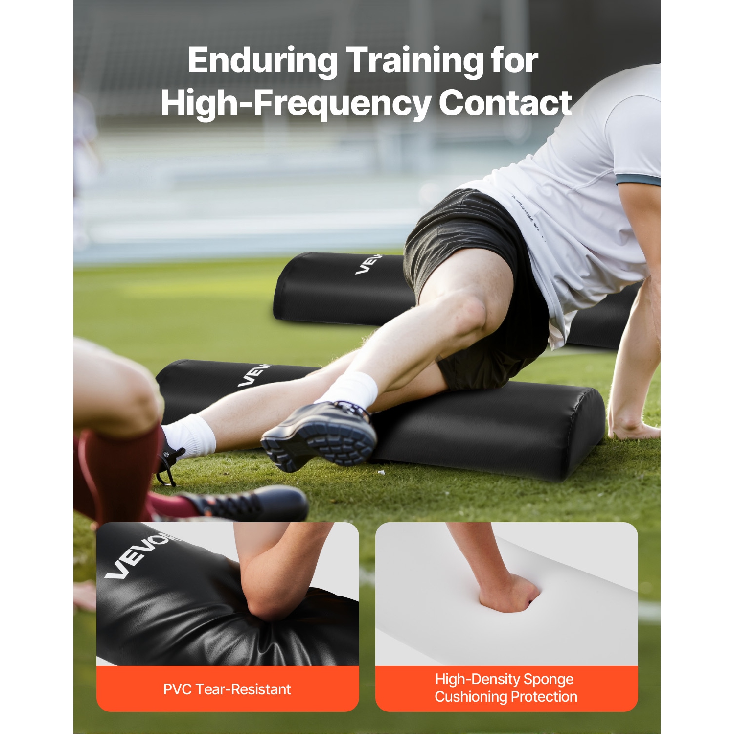 VEVOR 42,5 in PVC Football Tacling Dummy, Step Over Dummy, High-Density Sponge Blocking Pad Equipment, Heavy Duty Tackle Dummies avec poignées, pour