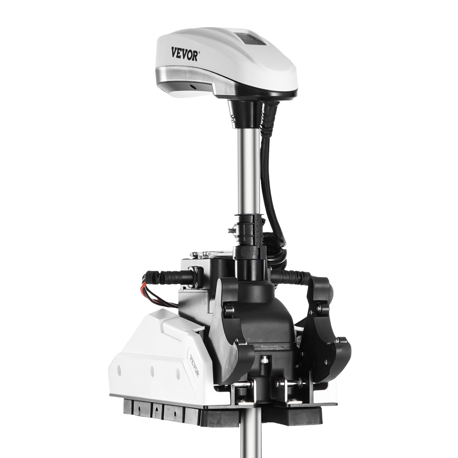 VEVOR 12V 55lbs Electric Trolling Motor, Thrust with GPS, 10-Speed Bow Mounted Saltwater Outboard Boat Motor with Remote Control & LCD Battery