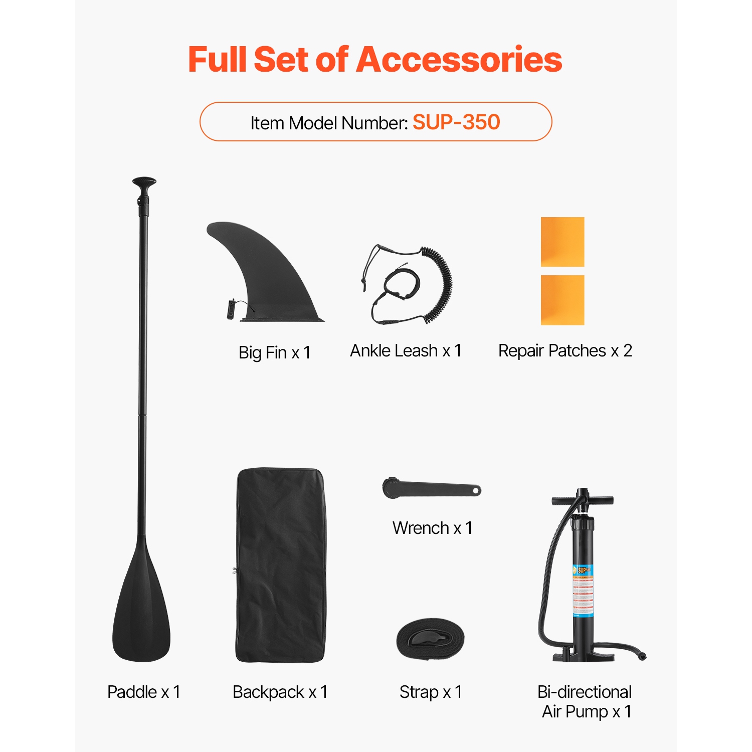 VEVOR 11.6' x 35" x 6" Wide Inflatable Stand Up Paddle Board, Ultra-Light SUP Paddleboard, All Accessories Included, Pump, Paddle, Fin, Backpack,