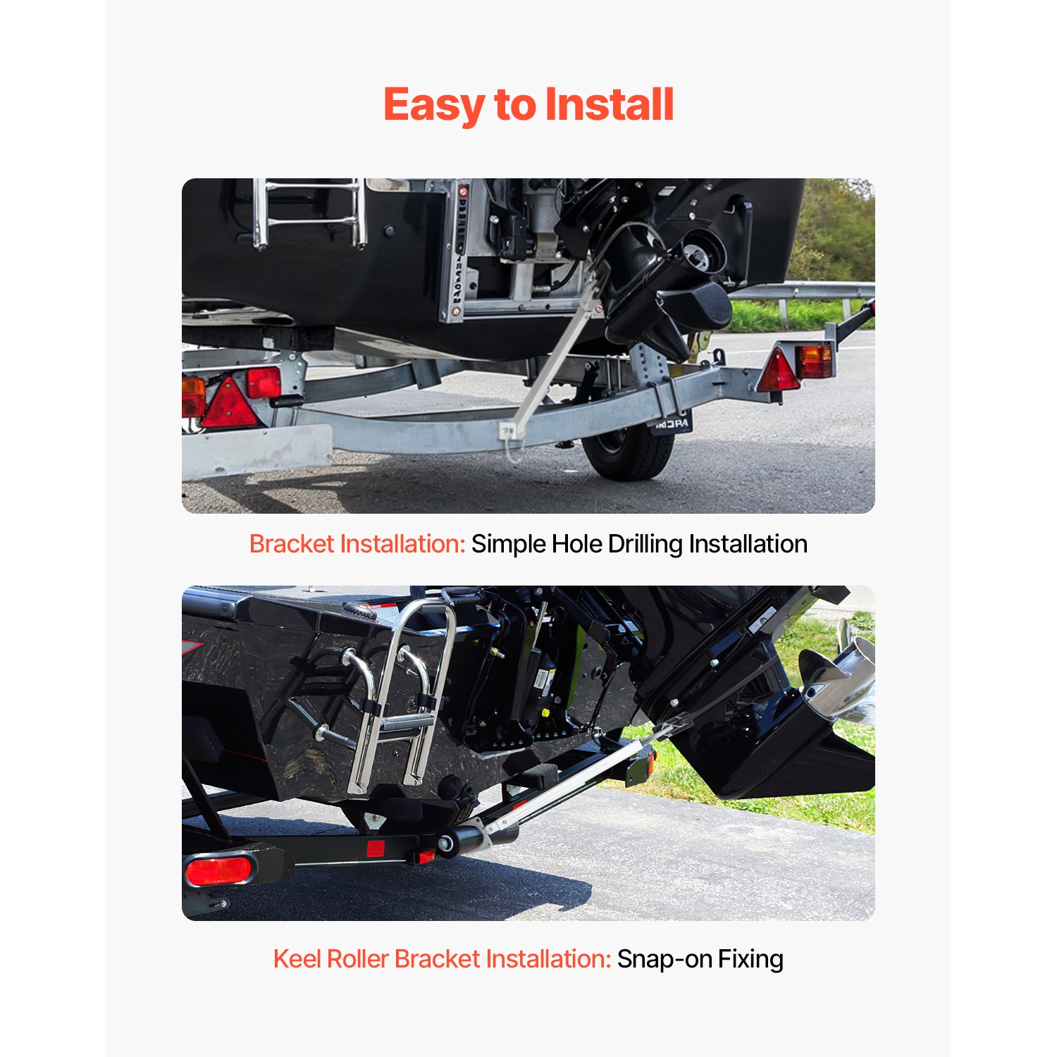 VEVOR 24-36 in Transom Saver,Adjustable Boat Transom Saver with Composite Head,Corrosion-Resistant Easy-to-Install Transom Savers for Less Than 100