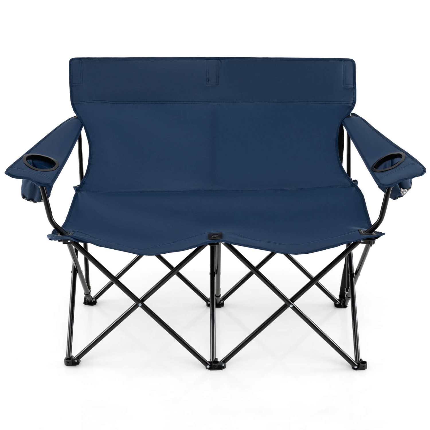 Causeuse pliante extérieure pour 2&nbsp;personnes avec porte-gobelets, accoudoir, sac de transport