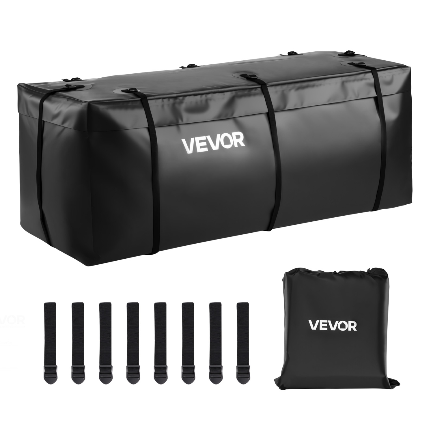 VEVOR 59.84 x 23.9 x 24.02 in Hitch Cargo Carrier Bag, Waterproof 840D PVC,, Heavy Duty Cargo Bag for Truck Bed Storage with 8 Reinforced Straps