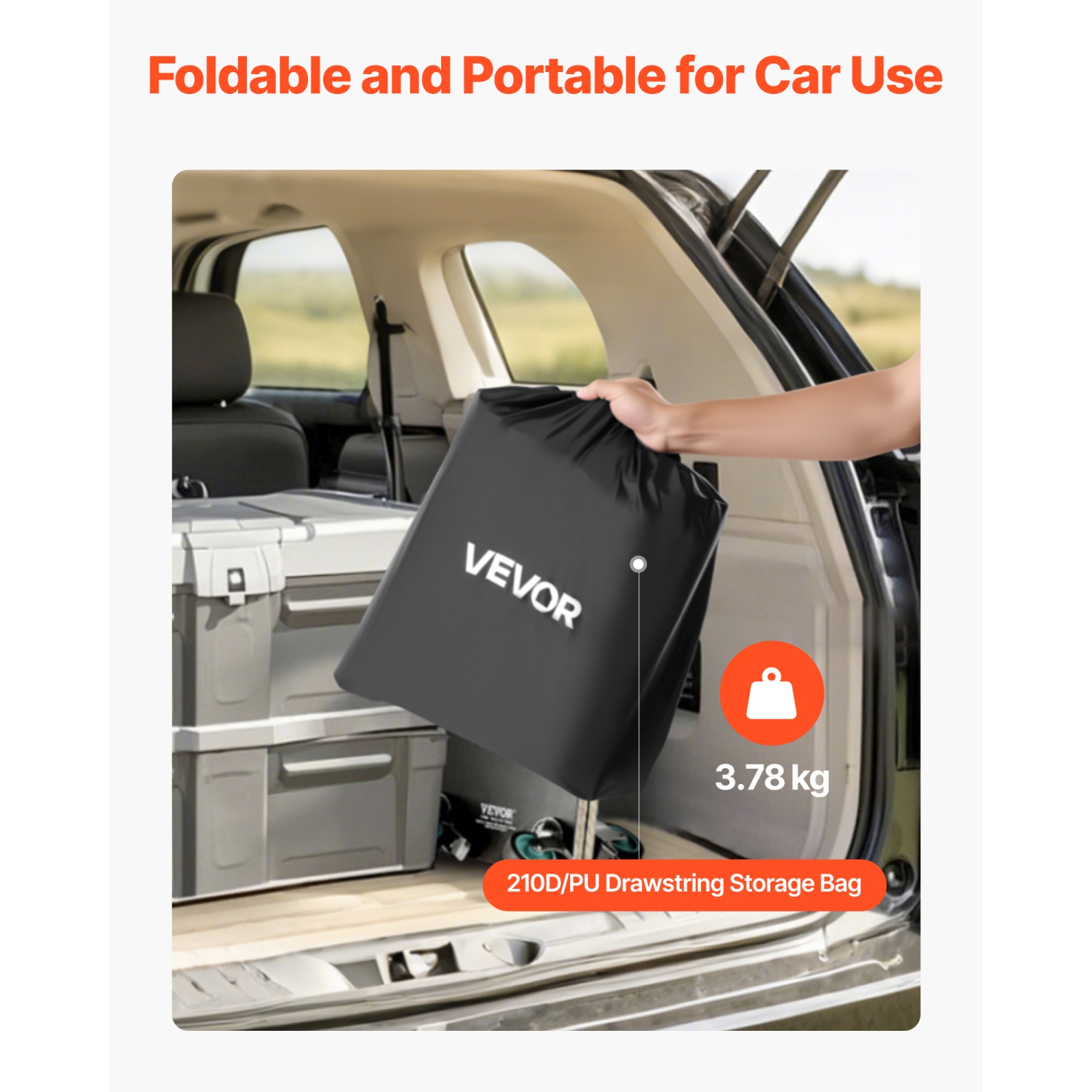 VEVOR 59.84 x 23.9 x 24.02 in Hitch Cargo Carrier Bag, Waterproof 840D PVC,, Heavy Duty Cargo Bag for Truck Bed Storage with 8 Reinforced Straps